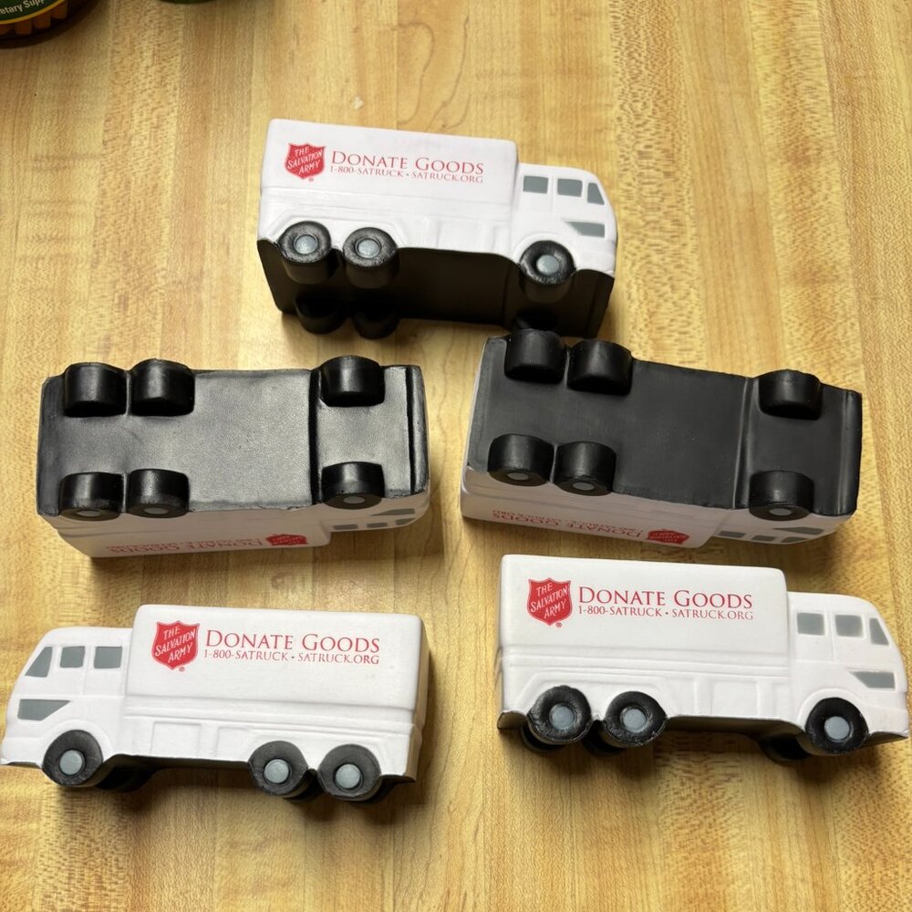 Lot of 5 -The Salvation Army Donate Goods International Truck -Foam 4 1/4" x 2"